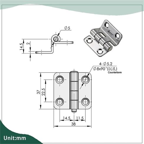 Curved Door Hinge Made of 304 Stainless Steel 1Pcs in Saudi Arabia