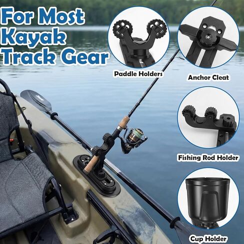 2 Pcs Kayak Rail Track, Inflatable Boat Sup Low Profile Marine Nylon Track for Fishing Rod Holder Cup Holder, Kayak Accessories Gear Mount Mounting for Paddle Holders Fish Finder Anchor Cleats in Saudi Arabia