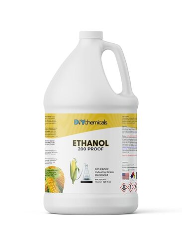 DIYChemicals 200 إيثانول مقاوم - كحول إيثانول مشوه - كحول إيثيلي من الدرجة المختبرية - إيثانول عالي النقاء مشوه مع هيبتان - صنع في الولايات المتحدة الأمريكية - جالون (128 أونصة سائلة) in Kuwait