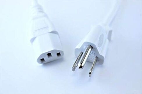 OMNIHIL [UL مدرج] سلك طاقة تيار متردد أبيض بطول 8 أقدام متوافق مع آلة فقاعة Chauvet DJ Bubble King in Kuwait