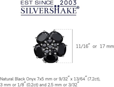 Silvershake Natural Gemstone White Gold Plated 925 Sterling Silver Flower Cluster Omega Clip Post Earrings Jewelry for Women in Saudi Arabia