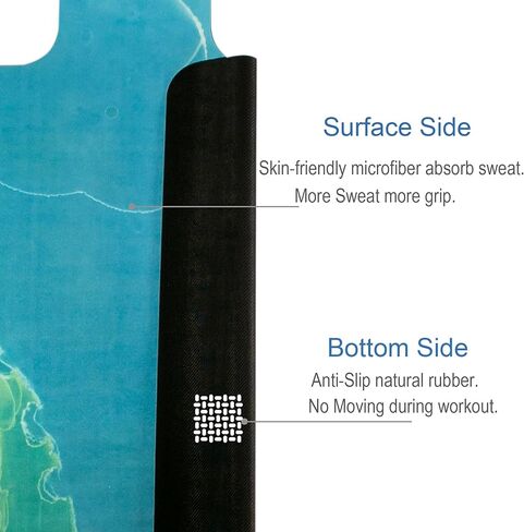 سجادة إيكو مي بيلاتيس ريفورمر - قبضة غير قابلة للانزلاق - غطاء سميك للغاية ماص للعرق، محمول مع حقيبة لصالة الألعاب الرياضية، يناسب الجسم المتوازن، ميريثيو (المد الهامس) in Kuwait