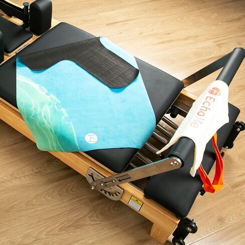 سجادة إيكو مي بيلاتيس ريفورمر - قبضة غير قابلة للانزلاق - غطاء سميك للغاية ماص للعرق، محمول مع حقيبة لصالة الألعاب الرياضية، يناسب الجسم المتوازن، ميريثيو (المد الهامس) in Kuwait