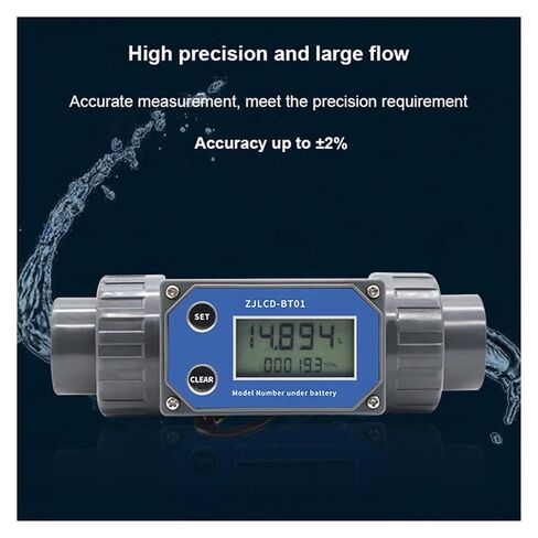 1 بوصة 1-1/2 بوصة 2 بوصة 2-1/2 بوصة 3 بوصة مقياس تدفق التوربينات مع شاشة LCD رقمية أنبوب PVC مقياس تدفق المياه السائل لأداة ري حديقة المزرعة، تكرار منخفض، حساسية عالية (2 بوصة، بدون كابل) in Kuwait