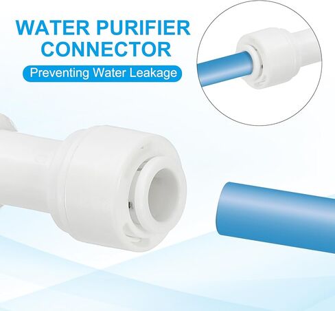 PATIKIL Water Purifier Straight Union Connector 1/4" OD to 1/4" OD, 15 Pcs Quick Push to Connect Tube Fittings for RO/DI Reverse Osmosis Water Filter Purifier Plumbing System, White in Saudi Arabia