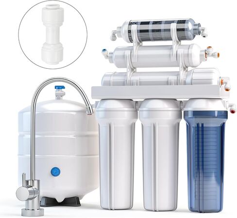 PATIKIL Water Purifier Straight Union Connector 1/4" OD to 1/4" OD, 15 Pcs Quick Push to Connect Tube Fittings for RO/DI Reverse Osmosis Water Filter Purifier Plumbing System, White in Saudi Arabia