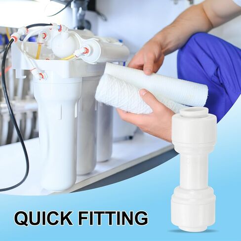 PATIKIL Water Purifier Straight Union Connector 1/4" OD to 1/4" OD, 15 Pcs Quick Push to Connect Tube Fittings for RO/DI Reverse Osmosis Water Filter Purifier Plumbing System, White in Saudi Arabia