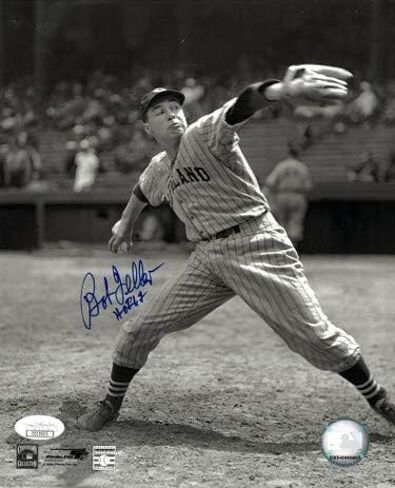 Athlon Sports CTBL-J16862 8 × 10 بوصة. HOF 62 Bob Feller موقعة من Cleveland Indians Vintage Sepia Photo - JSA Hologram Pitching in Saudi Arabia