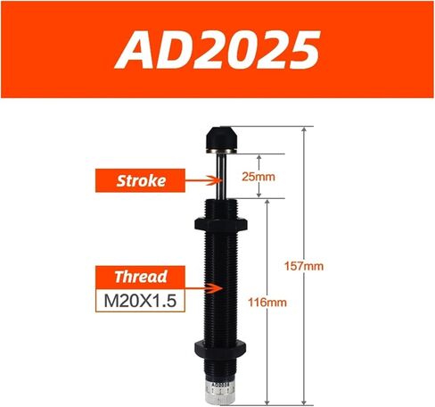 Hydraulic Adjustable Shock Absorber AD Series AD1425 AD2050 Buffer AD1410 AD1412 AD1612 AD2020 AD2525(AD2025) in Saudi Arabia