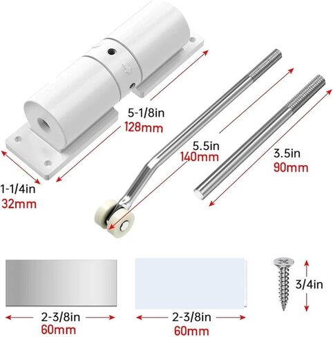 Adjustable 30KG Soft Closing Spring Door Closer Hydraulic Buffer Silent(White) in Saudi Arabia