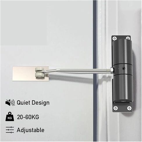Adjustable 30KG Soft Closing Spring Door Closer Hydraulic Buffer Silent(White) in Saudi Arabia