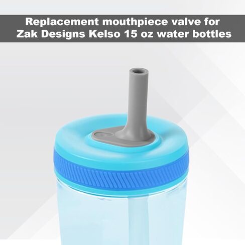 16 قطعة من صمام العض البديل لتصميمات زاك كيلسو 15 أونصة، قطعة فم سيليكون خالية من مادة BPA مع فرشاة تنظيف متوافقة مع ملحقات أكواب القش القابلة لإعادة الاستخدام من زاك (أزرق، رمادي) in Saudi Arabia