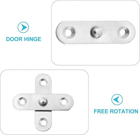 6pcs Stainless Steel Hidden Pivot Rotation Hinges with Small Base, Adjustable Door and Window Revolving Hardware for Home and Industrial Use in Kuwait