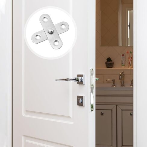 6pcs Stainless Steel Hidden Pivot Rotation Hinges with Small Base, Adjustable Door and Window Revolving Hardware for Home and Industrial Use in Kuwait