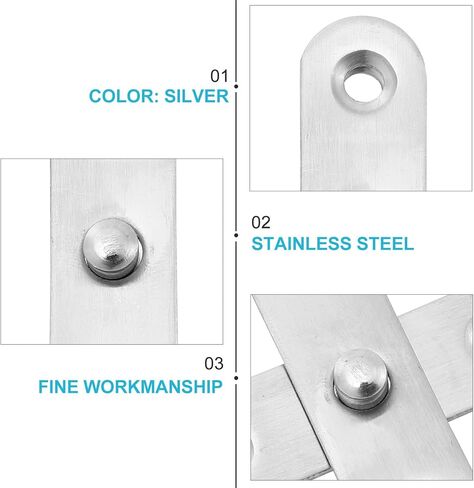 6pcs Stainless Steel Hidden Pivot Rotation Hinges with Small Base, Adjustable Door and Window Revolving Hardware for Home and Industrial Use in Kuwait