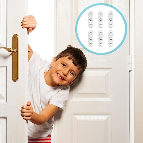 6pcs Stainless Steel Hidden Pivot Rotation Hinges with Small Base, Adjustable Door and Window Revolving Hardware for Home and Industrial Use in Kuwait