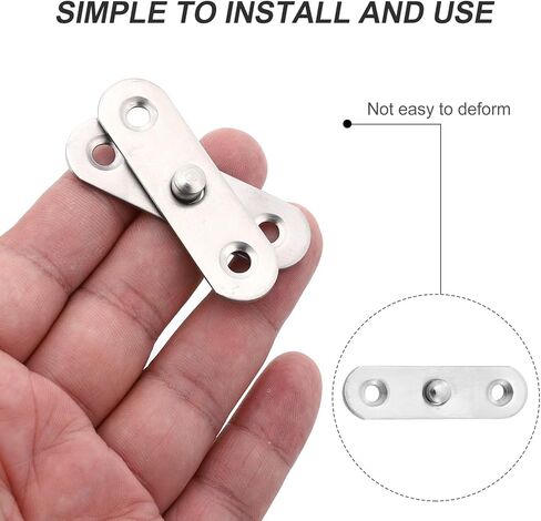 6pcs Stainless Steel Hidden Pivot Rotation Hinges with Small Base, Adjustable Door and Window Revolving Hardware for Home and Industrial Use in Kuwait