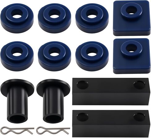 maXpeedingrods Engine Hinge Pivot Bolt Kit, Roller Bushings, Truck Hood Bumper Compatible with Peterbilt 377 378 379, 357 375 379, 330 357 377 379 385, Blue in Saudi Arabia