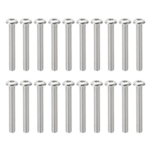 PATIKIL #10-32 * 1-1/2" Button Head Socket Cap Screws, 20 Pcs 304 Stainless Steel 18-8 Socket Cap Screw Bolts Allen Hex Drive Full Thread Fine Thread UNF in Saudi Arabia