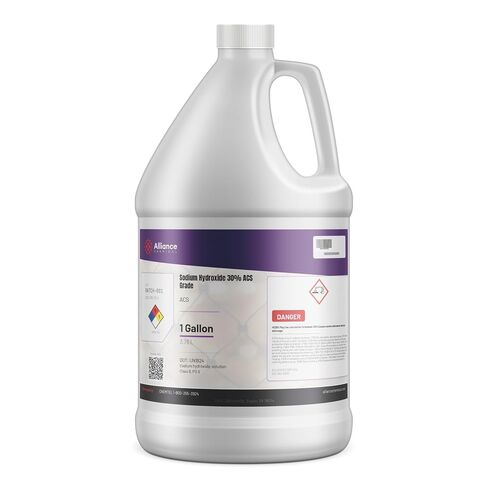 Alliance Chemical - Sodium Hydroxide 30% ACS Grade - 1 Gallon - Drain Cleaning, Soap Making, Ph Adjustment (NaOH) | CAS 1310-73-2 in Saudi Arabia