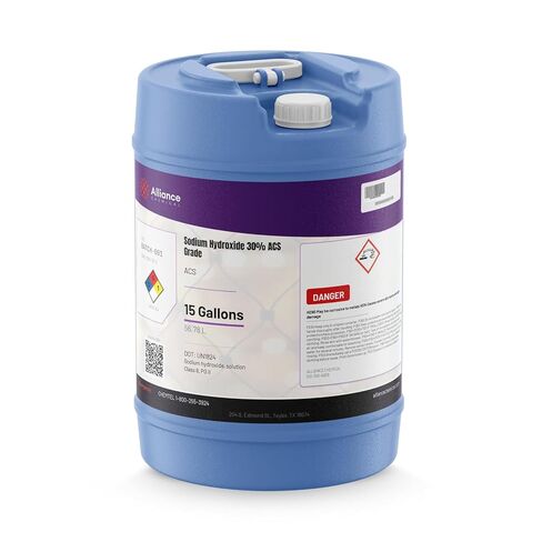 Alliance Chemical - Sodium Hydroxide 30% ACS Grade - 1 Gallon - Drain Cleaning, Soap Making, Ph Adjustment (NaOH) | CAS 1310-73-2 in Saudi Arabia