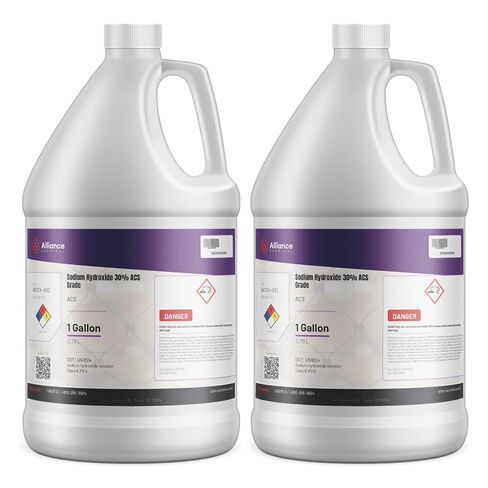 Alliance Chemical - Sodium Hydroxide 30% ACS Grade - 1 Gallon - Drain Cleaning, Soap Making, Ph Adjustment (NaOH) | CAS 1310-73-2 in Saudi Arabia