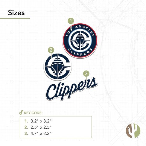 ملصق Desert Cactus LA Clippers لوس أنجلوس كليبرز NBA مرخص رسميًا من الفينيل ملصق زجاجة مياه للكمبيوتر المحمول ودفتر قصاصات السيارة (النوع 5-1) in Saudi Arabia