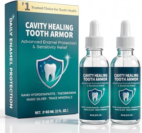 Cavity Healing Tooth Armor Liquid for Enamel Care | Remineralization Drops with Hydroxyapatite | Helps Strengthen Enamel, Improve Tooth Comfort & Support a Brighter Smile | 60 ml× 2 Pack in Saudi Arabia