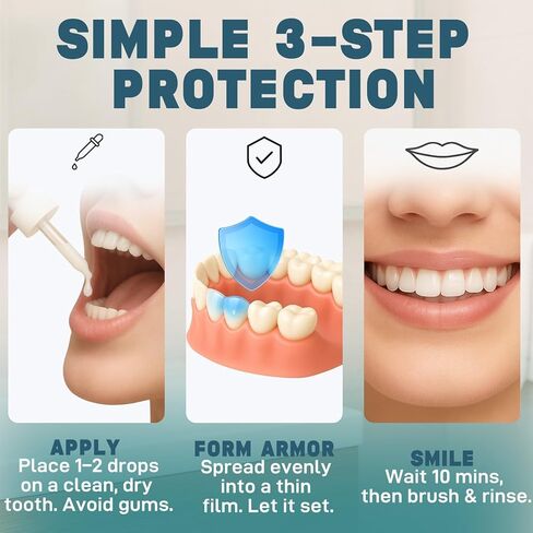 Cavity Healing Tooth Armor Liquid for Enamel Care | Remineralization Drops with Hydroxyapatite | Helps Strengthen Enamel, Improve Tooth Comfort & Support a Brighter Smile | 60 ml× 2 Pack in Saudi Arabia