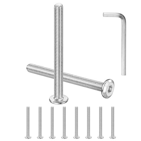 M METERXITY 10 عبوات من براغي غطاء الرأس المسطحة، M5x20mm 304 طقم تثبيت محرك سداسي من الفولاذ المقاوم للصدأ مع مفتاح سداسي للآلة/الأثاث/السيارات/البحرية، مسامير سداسية كاملة الخيط in Kuwait