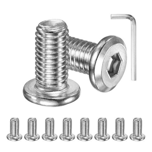 M METERXITY 10 عبوات من براغي غطاء الرأس المسطحة، M5x20mm 304 طقم تثبيت محرك سداسي من الفولاذ المقاوم للصدأ مع مفتاح سداسي للآلة/الأثاث/السيارات/البحرية، مسامير سداسية كاملة الخيط in Kuwait