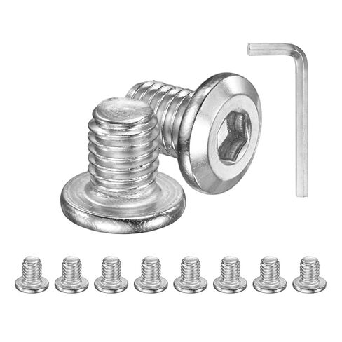 M METERXITY 10 عبوات من براغي غطاء الرأس المسطحة، M5x20mm 304 طقم تثبيت محرك سداسي من الفولاذ المقاوم للصدأ مع مفتاح سداسي للآلة/الأثاث/السيارات/البحرية، مسامير سداسية كاملة الخيط in Kuwait