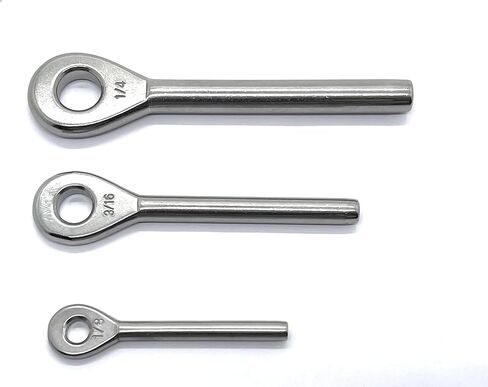 تركيبات نهاية طرفية للعين من الفولاذ المقاوم للصدأ 316 لكابلات بقطر 1/8 بوصة و3/16 بوصة و1/4 بوصة (للكابل 3/16 بوصة، 2) in Kuwait