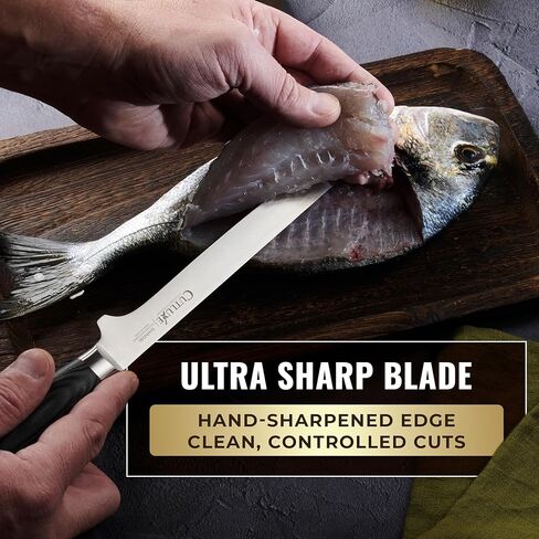 Cutluxe Japanese Boning Knife for Meat Cutting – 6" Razor Sharp – High Carbon Stainless Steel Blade – Fillet knife for Fish – Full Tang, Ergonomic Pakkawood Handle Design – Shinobi Series in Saudi Arabia
