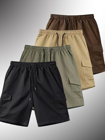 1-Pack Men's Casual Workwear Shorts, Loose fit, Elastic Fabric, Multi-Pocket Design in Saudi Arabia