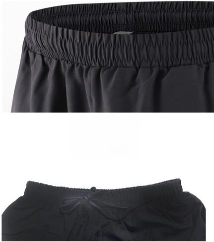 Men's 2-in-1 Athletic Shorts, with Leggings, Quick Dry Lightweight Sportswear, for Running, Gym, and Fitness Training(Black) in Saudi Arabia