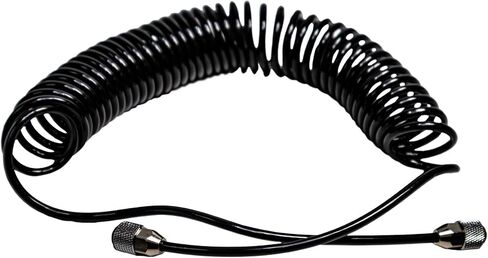 NO-NAME Brand 1/8" - 1/8" خرطوم هواء ملفوف من البولي يوريثين الأسود (4 م) in Kuwait