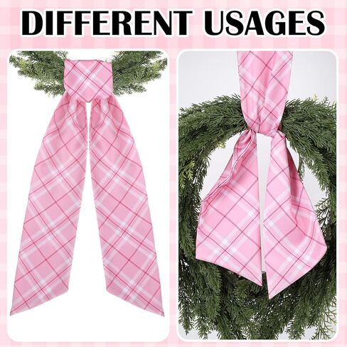 Blue Plaid Wreath Sash - 2 Pcs Stripe Wreath Sashes for Front Door Baby Shower, 60 Inch Wreaths Sash for Doorway Window Wall Home Decor Indoor Outdoor in Saudi Arabia