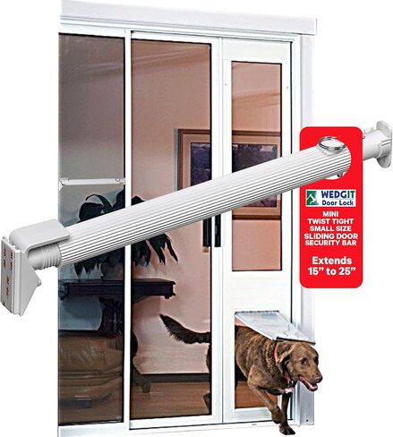 White Mini Twist Tight Security Bar Small Size Extends 15" to 25" Sliding Glass Door Pet Door Panel Lock – Single Hung & Sliding Window Locks in Saudi Arabia