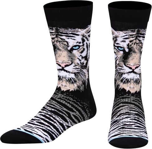 Odd Sox، جوارب رجالية مضحكة ذات علامة تجارية مبتكرة على شكل حيوانات، طاقم أسد، مقاس كبير للبالغين in Kuwait