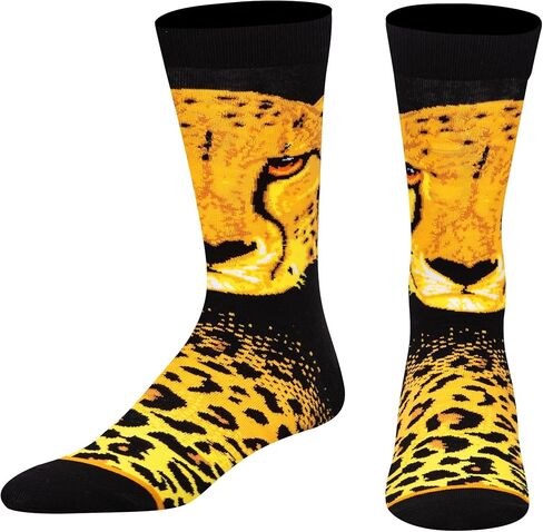 Odd Sox، جوارب رجالية مضحكة ذات علامة تجارية مبتكرة على شكل حيوانات، طاقم أسد، مقاس كبير للبالغين in Kuwait