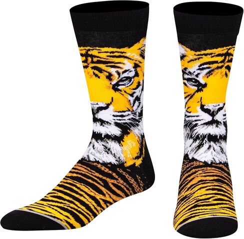Odd Sox، جوارب رجالية مضحكة ذات علامة تجارية مبتكرة على شكل حيوانات، طاقم أسد، مقاس كبير للبالغين in Kuwait