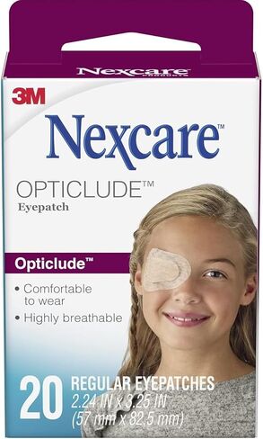 Nexcare Opticlude Eyepatch, Regular Size, Contoured for Fit, Brown, 20 Count (Pack of 3) in Saudi Arabia