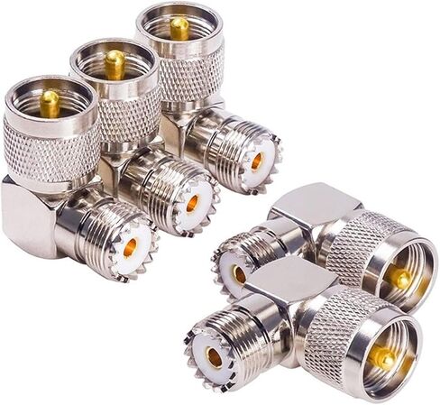 U H F SO239 Female to U H F PL259 Male Right Angle 90 Degree RF Connector 5Pcs in Saudi Arabia
