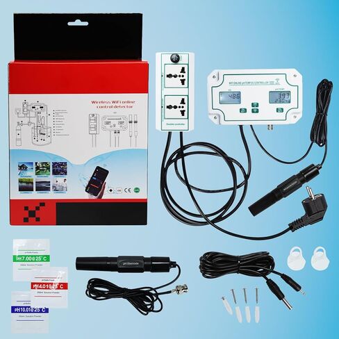 جهاز ذكي 3 في 1 لمراقبة جودة المياه ودرجة الحموضة والكهرباء ودرجة الحرارة مع التحكم في التطبيق - اختبار مستمر عبر الإنترنت للزراعة المائية وأحواض السمك وحمامات السباحة والمختبرات وتربية الأحياء المائية in Saudi Arabia