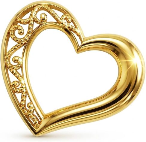 سحر قلب منزلق صغير من الذهب - ذهب خالص عيار 10 قيراط - سحر قلب - سلسلة ذهبية اختيارية in Kuwait