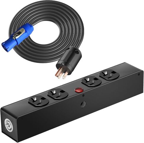 PowerCon Power Connector Box, 4 Edison Power, Suitable for DJ Equipment, Stage Lighting, and Sound Systems.Outlet for Indoor Use in Saudi Arabia