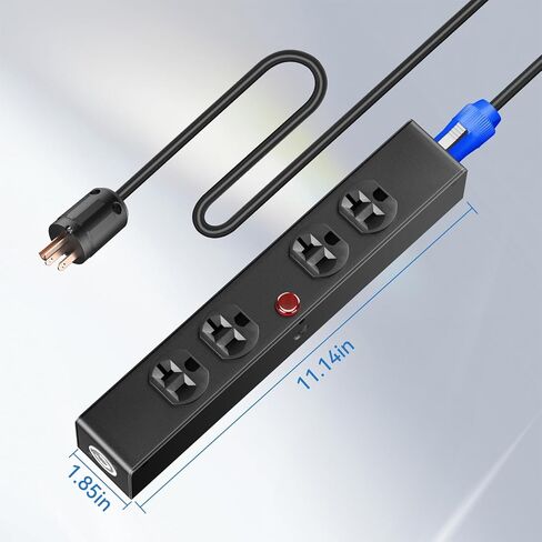 PowerCon Power Connector Box, 4 Edison Power, Suitable for DJ Equipment, Stage Lighting, and Sound Systems.Outlet for Indoor Use in Saudi Arabia