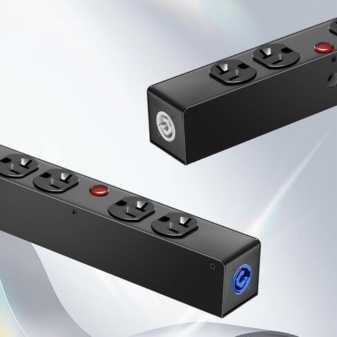 PowerCon Power Connector Box, 4 Edison Power, Suitable for DJ Equipment, Stage Lighting, and Sound Systems.Outlet for Indoor Use in Saudi Arabia