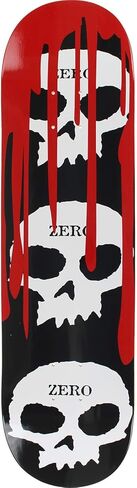 Zero 3 Skull with Blood Skateboard Deck -8.0 أسود/أبيض/أحمر - (مرفق مع مجموعة أجهزة مجانية مقاس 1 بوصة) in Kuwait